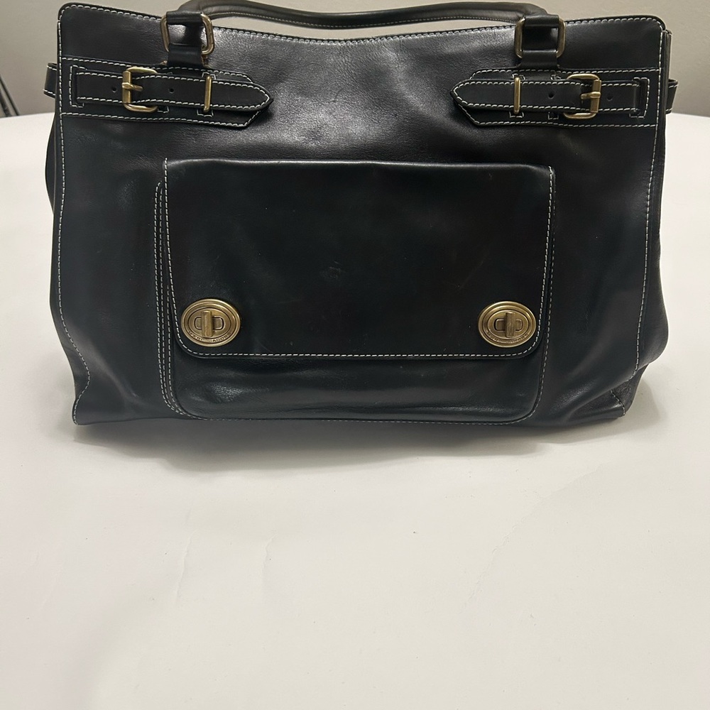 Marc Jacobs Black Leather Bag with Gold Details